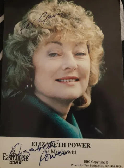 BBC EastEnders Mrs Hewitt Hand Signed Cast Card Elizabeth Power Autograph