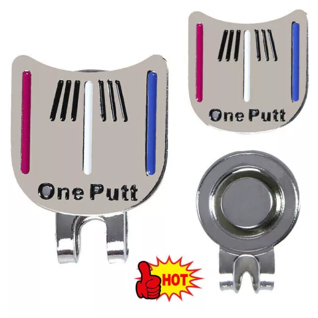 Golf Putting Alignment Aiming Ball Marker with Magnetic One Tool Putt; Clip F0T8