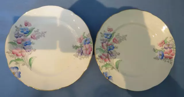 Vintage Foley EB & Co Floral China V2053- trios x2 2