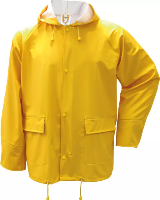 Regenjacke Regenschutz Regenponcho Regencape mit Kapuze PU Stretch gelb