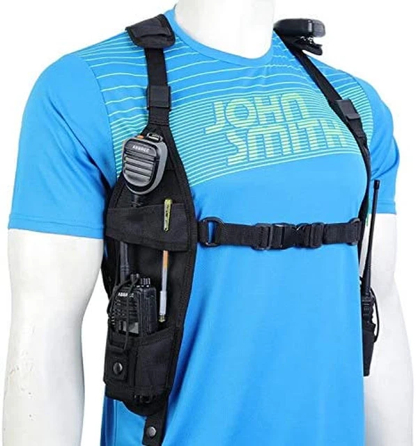 ABBREE double radio shoulder harness holster for Baofeng, Motorola, and Midland