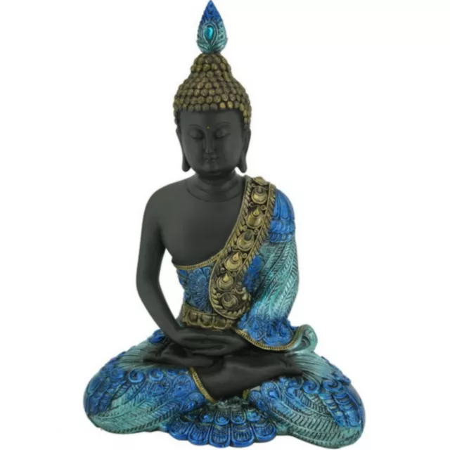 Buddha Blue Peacock Robe Statue Figurine Ornament Sculpture Home Garden Decor