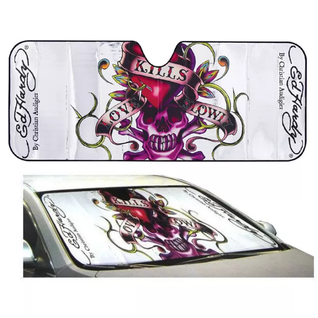 Ed Hardy Love Kills Slowly Car Truck Front Window Windshield SunShade Jumbo Size