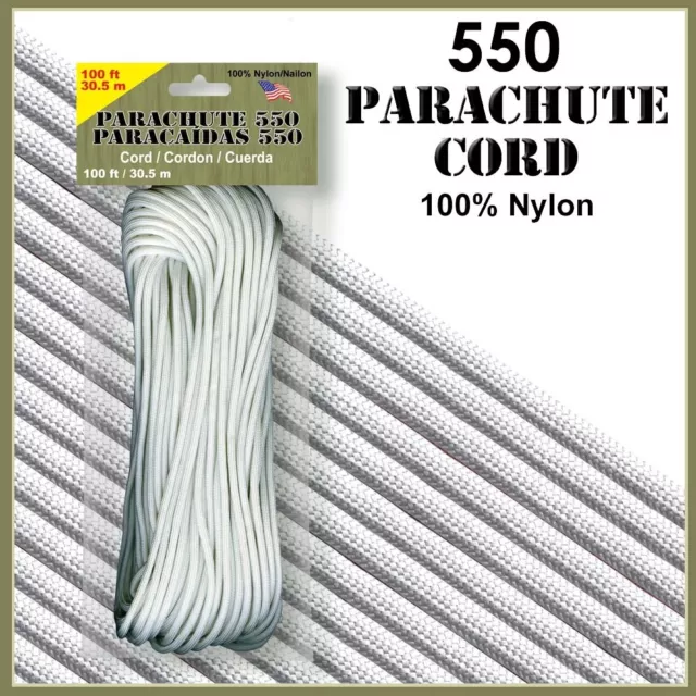 Parachute Cord 4mmX100' White