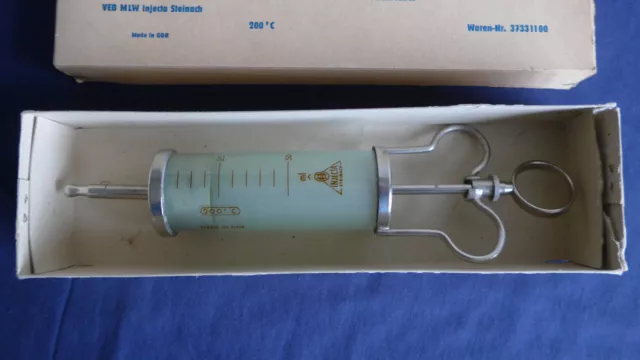 Antike Wund- und Blasenspritze nach Janet DDR Spritze VEB MLW Steinach neu/200°