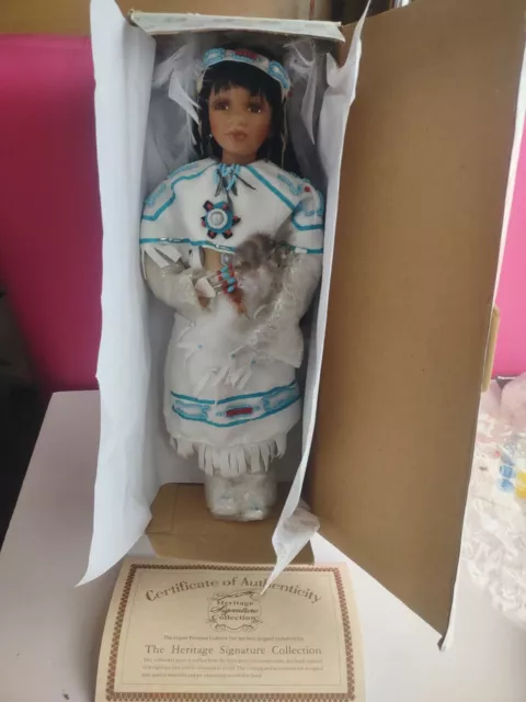 Porcelain Native American Doll The Heritage Signature Collection
