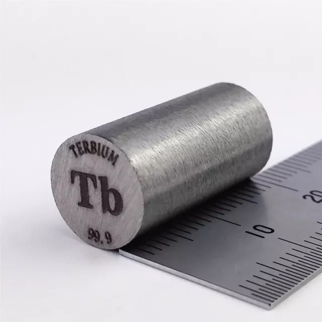 Terbium Metall 99,9% 12,9g 10 Durchmesser x 20mm Länge Element Tb Probe