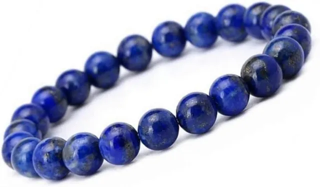 Bracelet Lapis Lazuli - Lithothérapie - Perles Pierre Diamètre 8mm
