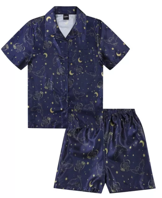 Harry Potter Hedwig Girls Short Satin Pyjama Set for Silk Satin