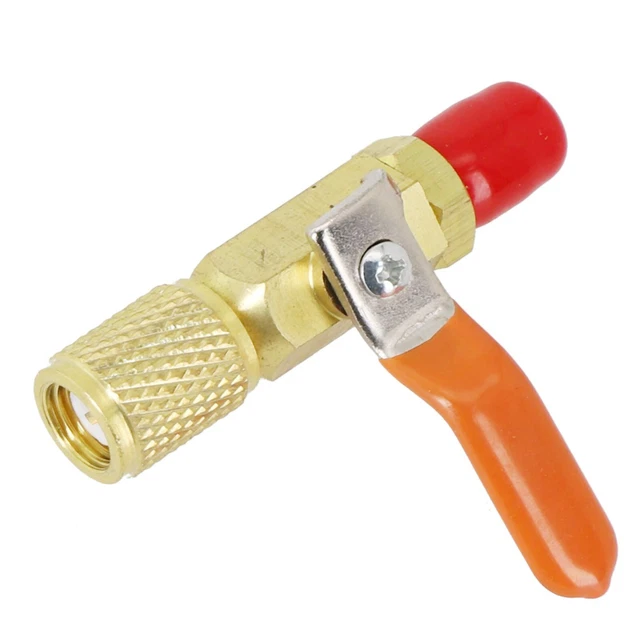Adaptateur Vanne à Bille 1/4" Mâle-femelle - Pour Fluides Frigorigènes R134a, R22 - Neuf