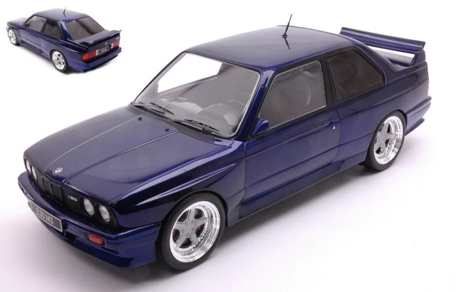 Miniature IXOMODELS 1/18 – BMW E30 M3 1989 – Bleu Métallisé – Voiture De Course