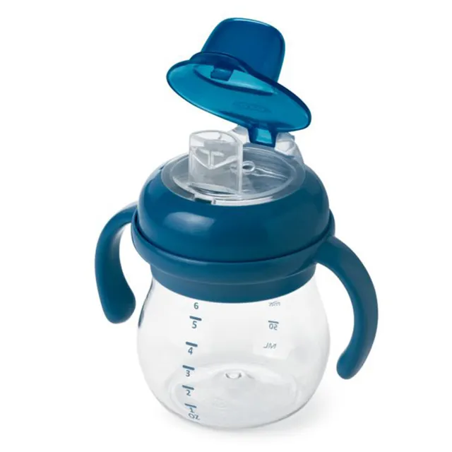 NEW OXO Tot Grow Soft Spout Cup w/ Removable Handle Navy