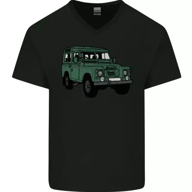 4X4 Off Road Roading 4 Wheel Drive Mens V-Neck Cotton T-Shirt
