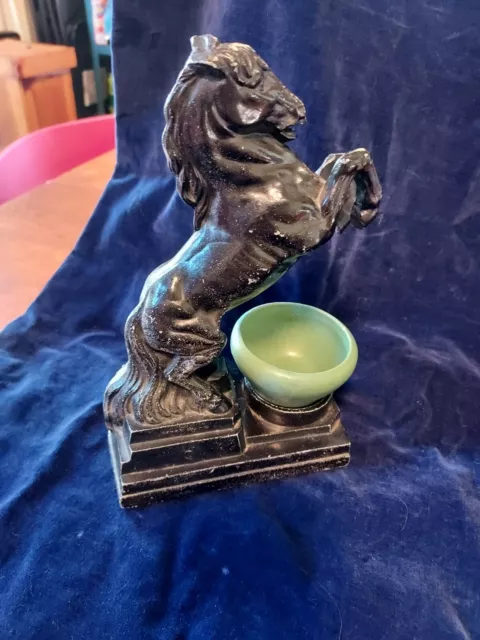 Art Deco Rearing Horse with Pottery Insert