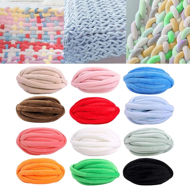 Chunky Yarn Jumbo Tubular Yarn Arm Knit Yarn Crocheting Hand Knit Washable Soft 250g Weight Yarn for Crochet Pillow Baskets Pet Bed Sweaters Light