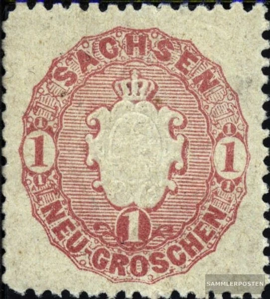 Sachsen 16a mit Falz 1863 Landeswappen