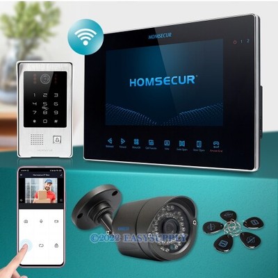 Homsecur HOMSECUR 7" Main Libre Kit Interphoen Vidéo Appel Entrée avec Accès Mot de Passe 