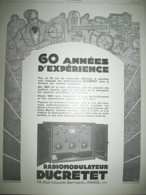 Publicite De Presse Ducretet Radiomodulateur Reecepteur French Ad 1927