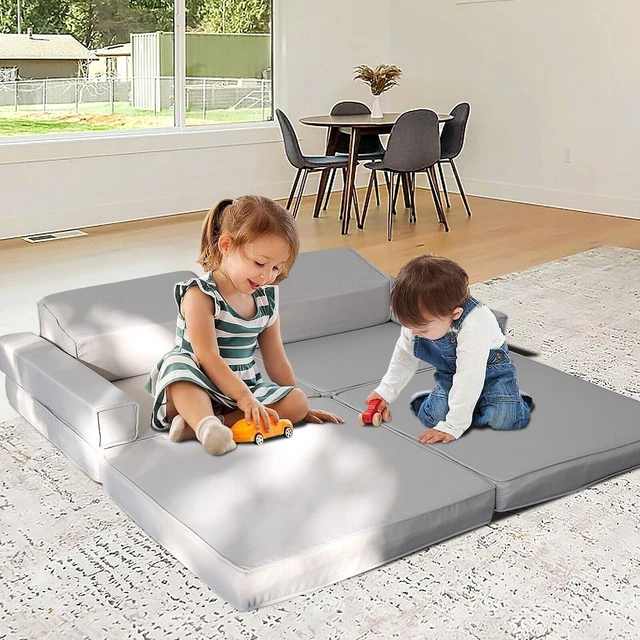 8 PCS MODULAR Play Toddler Kids Children Couch Sofa Foam Playhouse Set