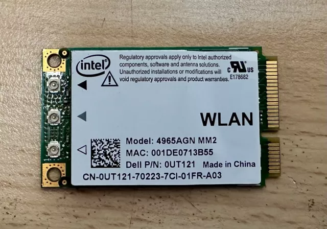 Intel Wireless WiFi Link 4965AGN Mini PCI Express Dell P/N: 0UT121 802.11a/g/n D