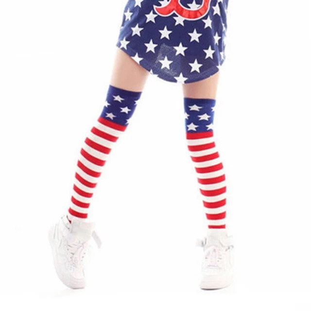 Over The Knee Stockings Striped Stars Socks Women's Knee High Socks