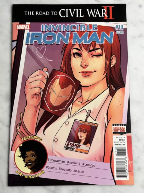 Invincible Iron Man #10 KEY 2nd Riri Williams HTF 2nd Print! (Marvel, 2016)