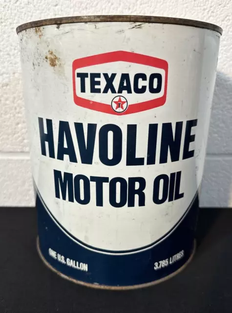 Vintage Texaco Havoline 1 Gallon Motor Oil Can Empty