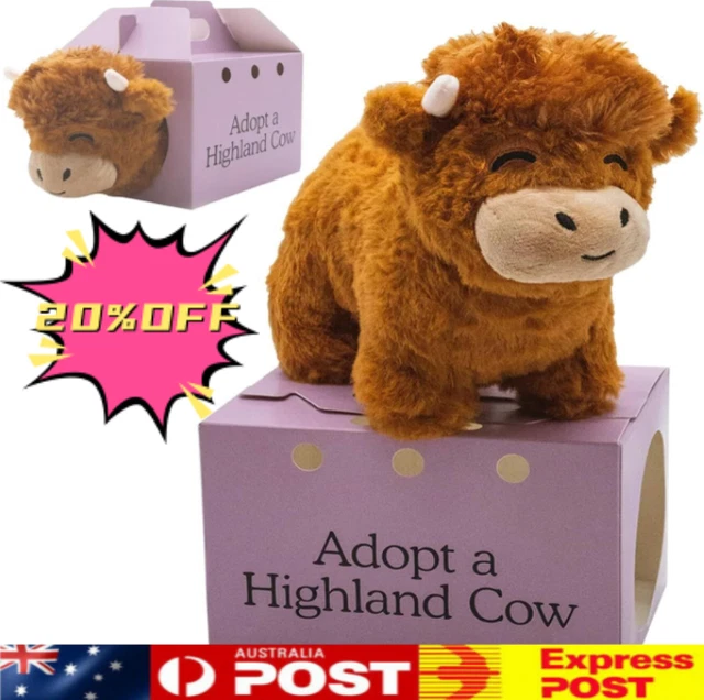ADOPT A HIGHLAND Cow Plush Cute Cow Stuffed Animal Fluffy Cow