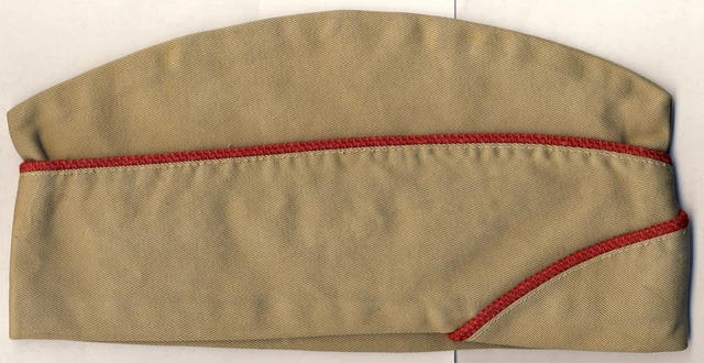 WW2 US ARMY Artillery Enlisted Soldier Khaki Garrison Cap Hat 5190 USA ...