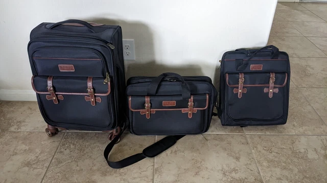Used Samantha Brown SAM Spinner Messenger Bag Backpack  Luggage Set