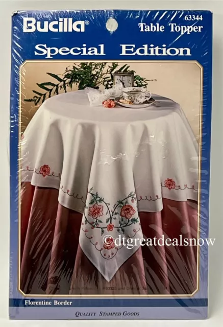 Bucilla Table Topper Stamped Cross Stitch 63344 Special Edition Tablecloth Kit