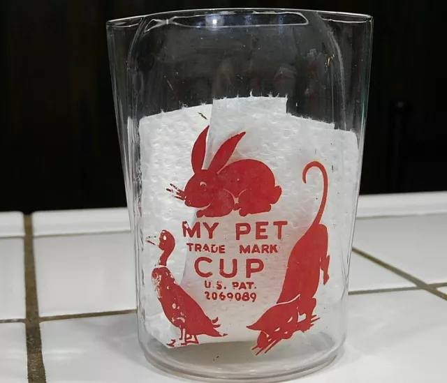Vintage USE IRRADIATED PET MILK Glass MEASURING CUP 8 Oz Atomic Age NO RESERVE Vintage USE IRRADIATED PET MILK Glass MEASURING CUP 8 Oz Atomic Age NO RESERVE