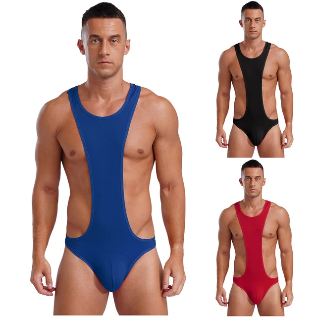 Herren Body Overall Einteiler Ärmellos Bodysuit Mit Bein Wrestling Unterhemd Sport Bodysuit Wrestling Singlet Trikot Jumpsuit Bodybuilding Unterwäsche