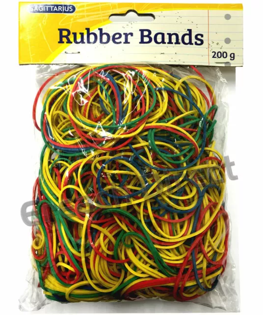 1400 X Strong Natural Rubber Bands Elastic 80 x 1.5mm Assorted colours No.18