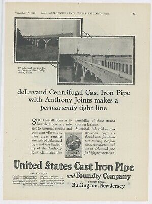 1927 US Cast Iron Pipe Co. Ad: Colorado River Bridge - Austin, Texas Photos