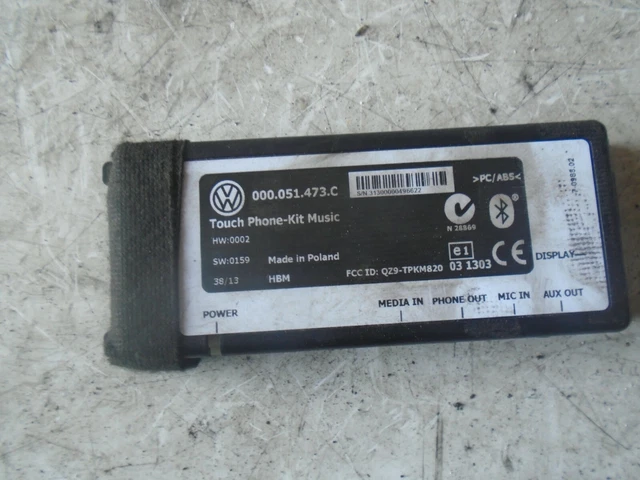Volkswagen Polo 2014 Mk5 6R Bluetooth Control Module Unit 000051473 Volkswagen Polo 2014 Mk5 6R Bluetooth Control Module Unit 000051473