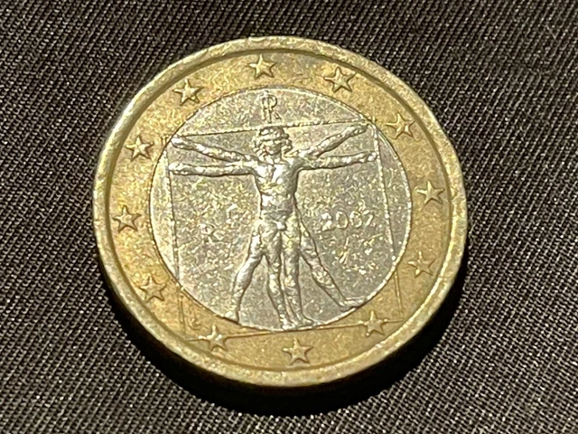 1 EURO MÜNZE [2002] Italien Homo Vitruvianus, Leonardo Da Vinci EUR 2.