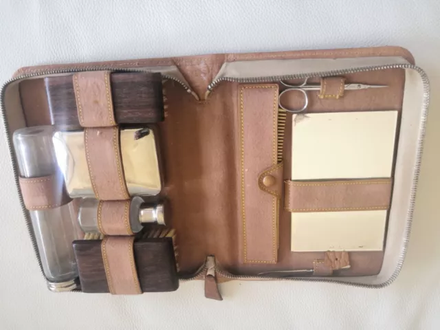 Set da Toilette da Viaggio per Uomo (Beauty Case, Set Toilette, Kit Vintage)