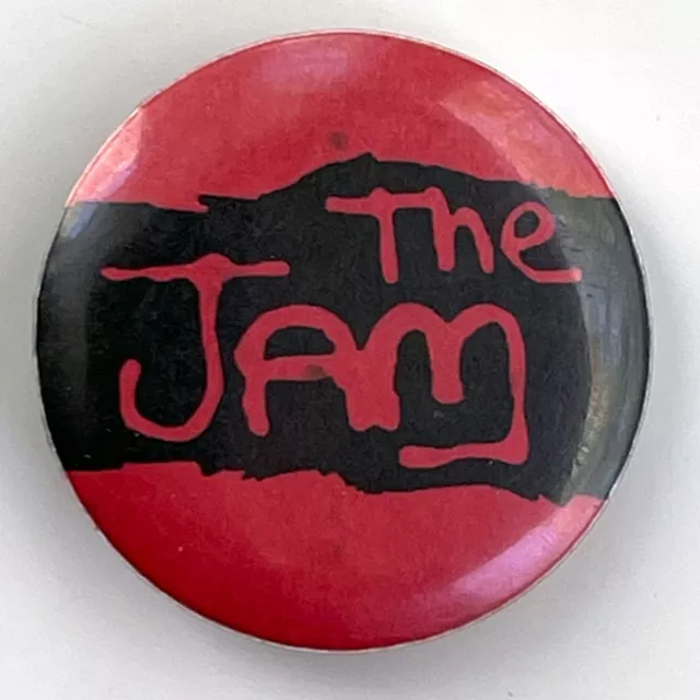 Vintage late 1970s THE JAM pinback logo button pin 1" badge Paul Weller mod band