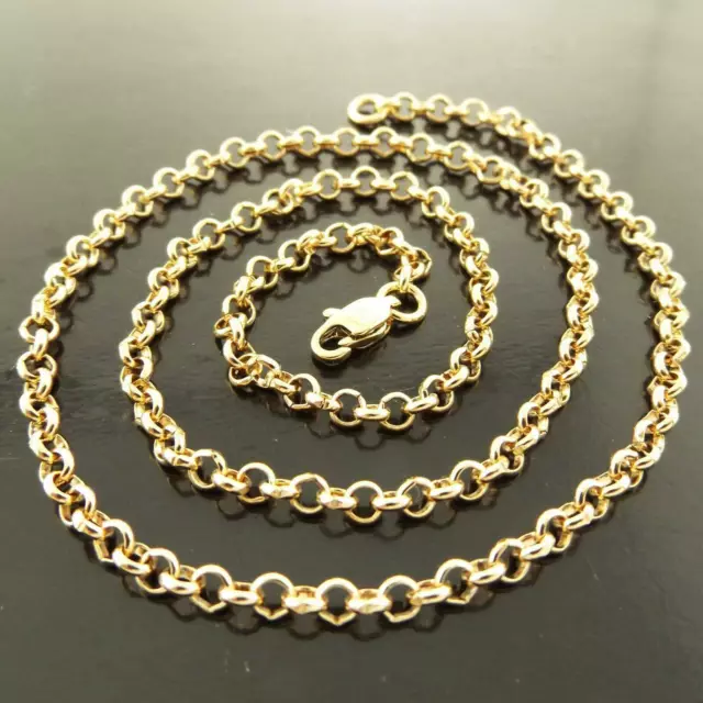 9ct 9K Yellow Gold Plated Men Girl belcher Various Sizes Chain Necklace.W=3.5mm