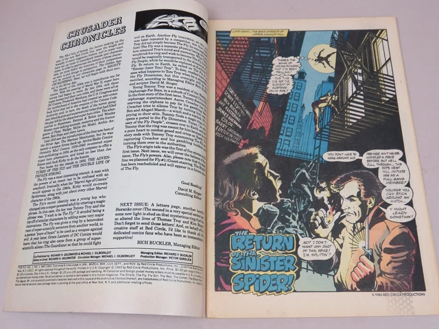 The Fly No. 1 Comic Book 1983 Red Circle Comics Vintage VGC 3