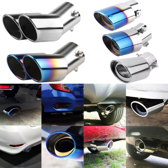 Universal Car Rear Single / Dual Exhaust Pipe Tail Muffler Tip Throat Tailpipe