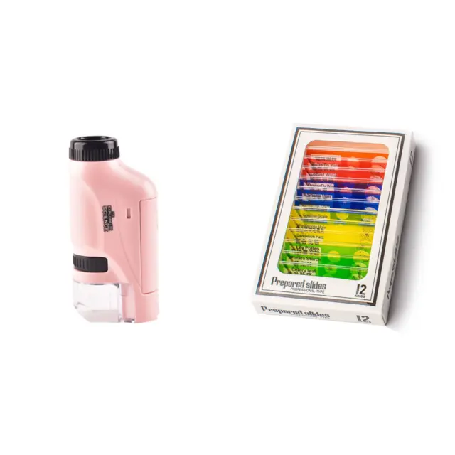 fr Mini Kit de Microscope de poche, Microscope portatif LED, jouet scientifique