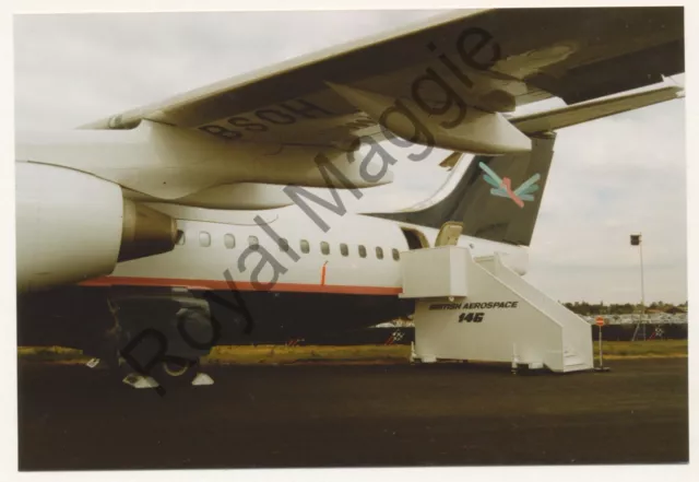 Colour print of Presidential Airlines BAe 146 200 N408XV in Manchester in 1989