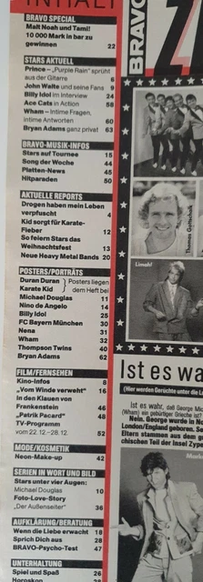 Bravo 52 vom 19.12.1984 Billy Idol / ACE CATS / Wham / Prince / Nena (B1902) 2