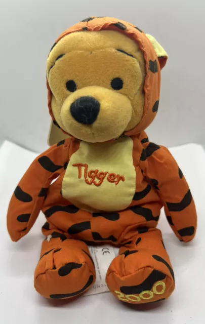 Disney Store Beanie Plush Pooh Dressed As Tigger Winnie The Pooh  With Tags 