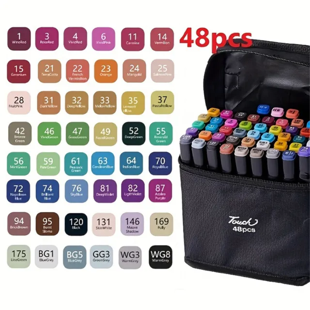 120 Colors Double-ended Adult Markers with base For Art Drawing Felt Tip  Pens