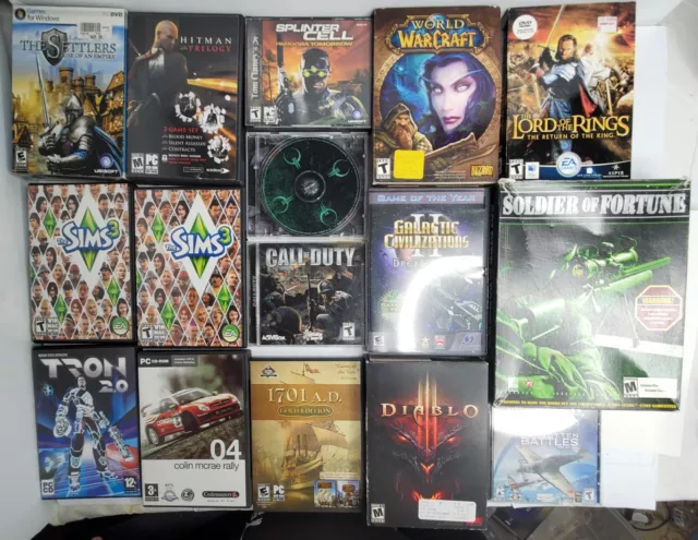 LOT OF 39 rare PC CD-ROM Video games world of warcraft,everquest+++MORE  ☆162F