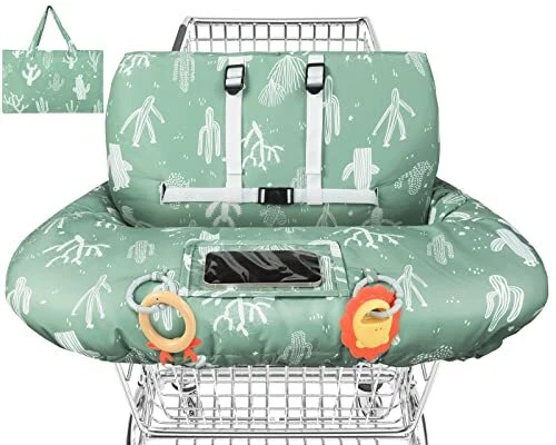 Shopping Cart Cover for Baby, 2-in-1 High Chair Cover with Safety Harness,