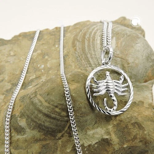Pendentif Astrologie Scorpion – Argent Massif 925 – Bijou Vintage Signe Du Zodiaque